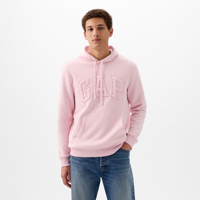 Sweatshirt GAP Pullover Puff Logo Hoodie Light Peony Rózsaszín | 890126-00