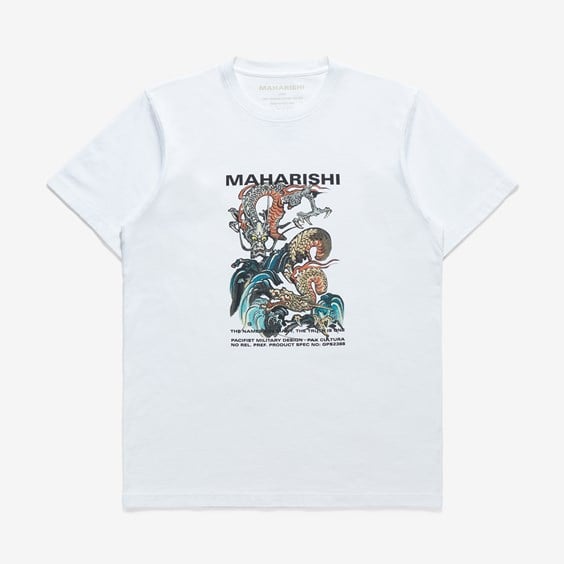 Póló Maharishi Double Dragons T-shirt Fehér | 1080-WHITE