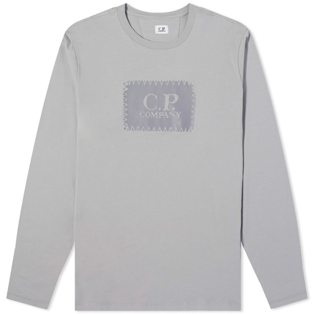 Póló C.P. Company Box Logo Longsleeve T-Shirt Szürke | 16CMTS265A-005100W-913