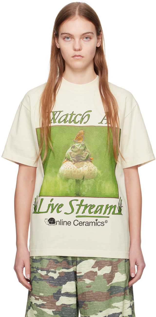 Póló Online Ceramics Watch A Live Stream T-Shirt Bézs | Watch A Live Stream