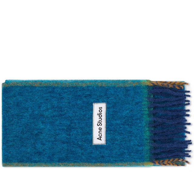 Sálak és kendők Acne Studios Vally Solid Scarf "Turquoise Blue" Sötétkék | CA0290-AAP