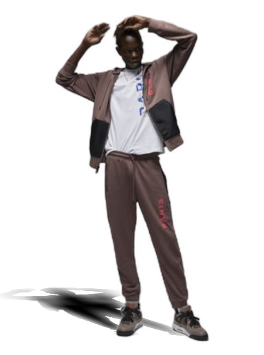 Sweatshirt Jordan Paris Saint-Germain Full-Zip Hoodie Barna | DN6150-291