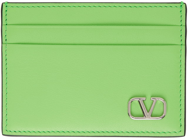 Pénztárca Valentino Garavani VLogo Signature Card Holder Zöld | 4Y2P0T83LMV