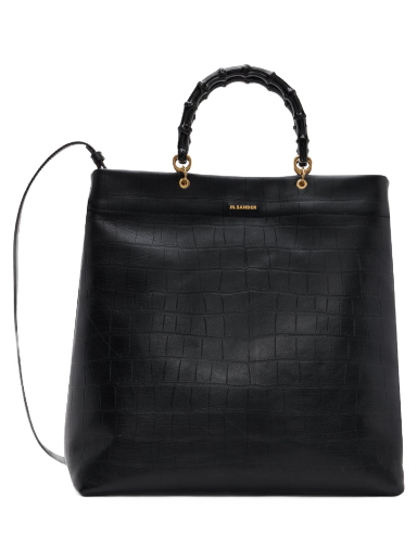 Vászontáskák Jil Sander Medium Leather Tote Bag Fekete | J07WC0020_P5383