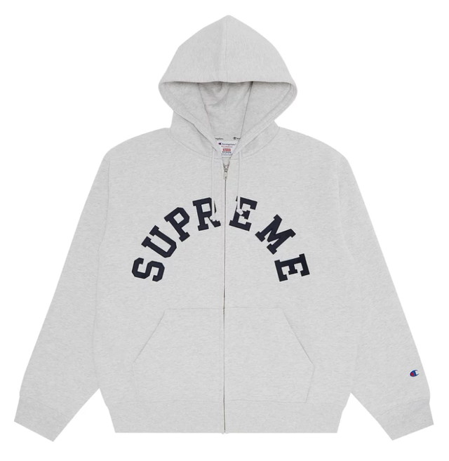 Sweatshirt Supreme Champion Zip Up Hooded Sweatshirt Ash Grey Velikost: M SS24SW37 ASH GREY Szürke | SS24SW37 ASH GREY