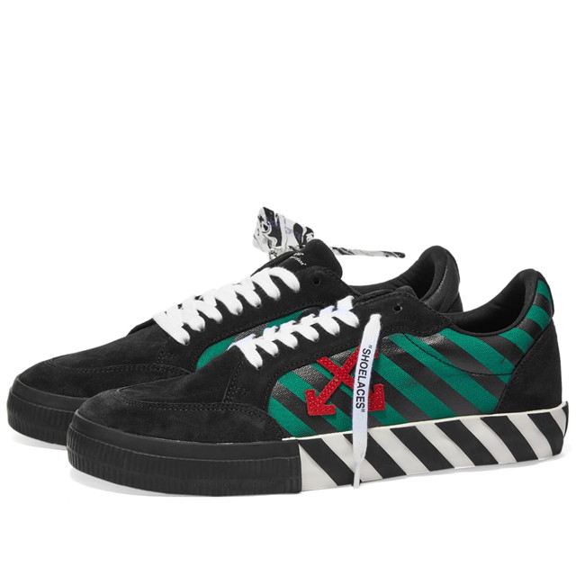 Sneakerek és cipők Off-White Low Vulcanized Diag.Sneaker Black/Red Fekete | OMIA085F21LEA0041025