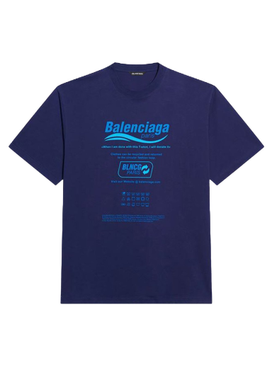 Póló Balenciaga Dry Cleaning Boxy T-Shirt Sötétkék | 651795TKVF83866