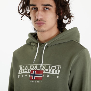 Sweatshirt Napapijri B-Aylmer Hoodie Green Lichen Zöld | NP0A4HTLGAE1, 3