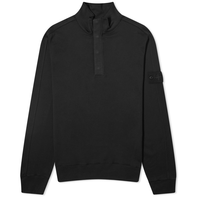 Sweatshirt Stone Island Ghost Half Zip Sweat Fekete | 8015655F3-V0029