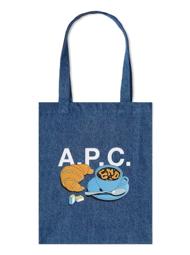 Vászontáskák A.P.C. END. x 'Coffee Club' Lou Denim x Tote Bag Kék | COGUS-M61442-IAB