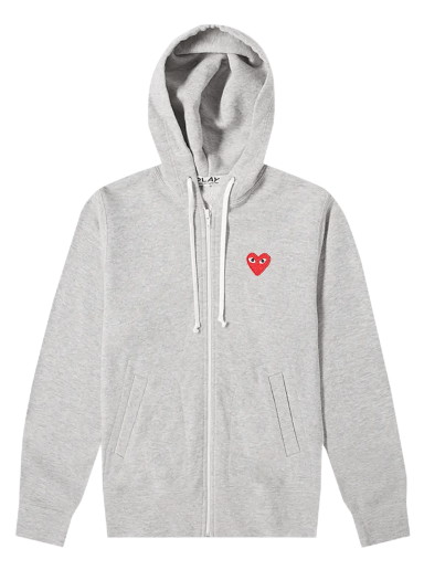 Sweatshirt Comme des Garçons PLAY Heart Full Zip Hoodie Szürke | P1T249