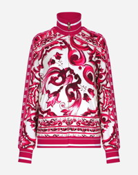 Zip-up Cady Sweatshirt With Majolica Print