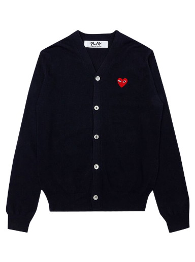 Pulóver Comme des Garçons PLAY Knit Cardigan Red Heart Sötétkék | AZ N008 051 2