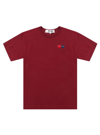 Póló Comme des Garçons PLAY Double Hearts T-Shirt Burgundia | az t226 051 4