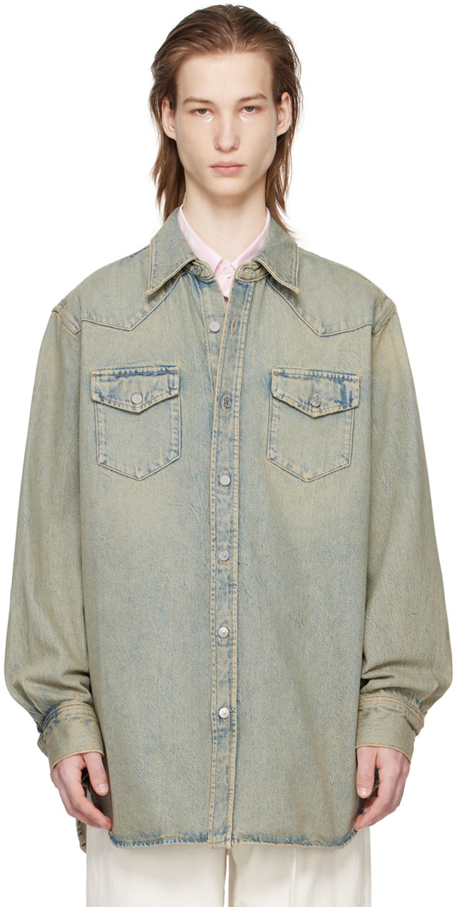 Ing Acne Studios Oversized Denim Shirt Zöld | CB0073-