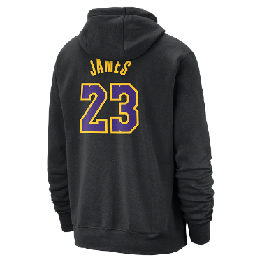 Sweatshirt Nike NBA Los Angeles Lakers LeBron James City Edition Club Hoodie Fekete | DZ0091-014, 3
