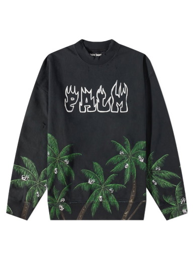 Sweatshirt Palm Angels Palms & Skulls Vintage Crew Sweat Fekete | PMBA065S23FLE0061055