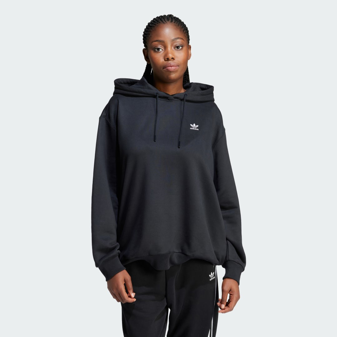 Sweatshirt adidas Originals Trefoil Oversized Hoodie Fekete | IU2409, 0
