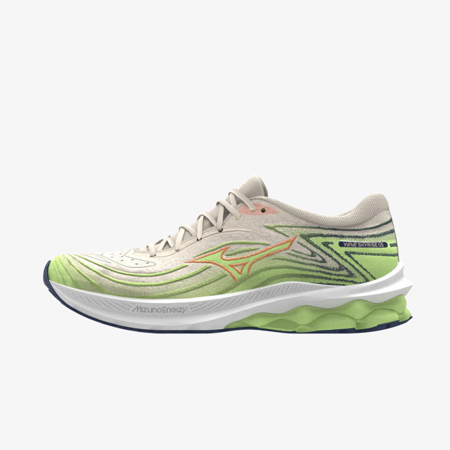 Sneakerek és cipők Mizuno Wave Skyrise 5 Pristine/ Vibrant Orange Zöld | J1GD240972