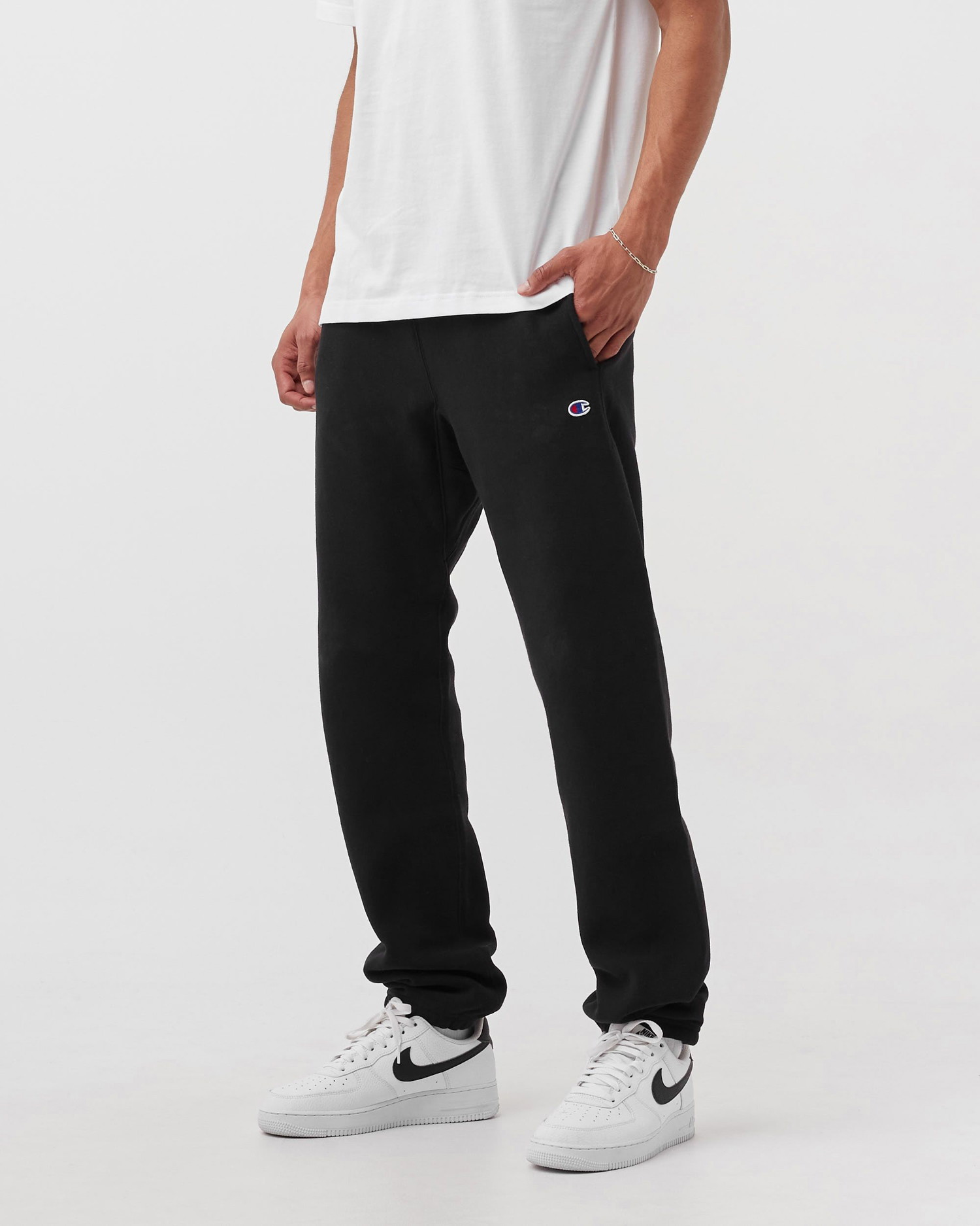 Sweatpants Champion Reverse Weave Elastic Cuff Pants Fekete | 216540-NBK, 1