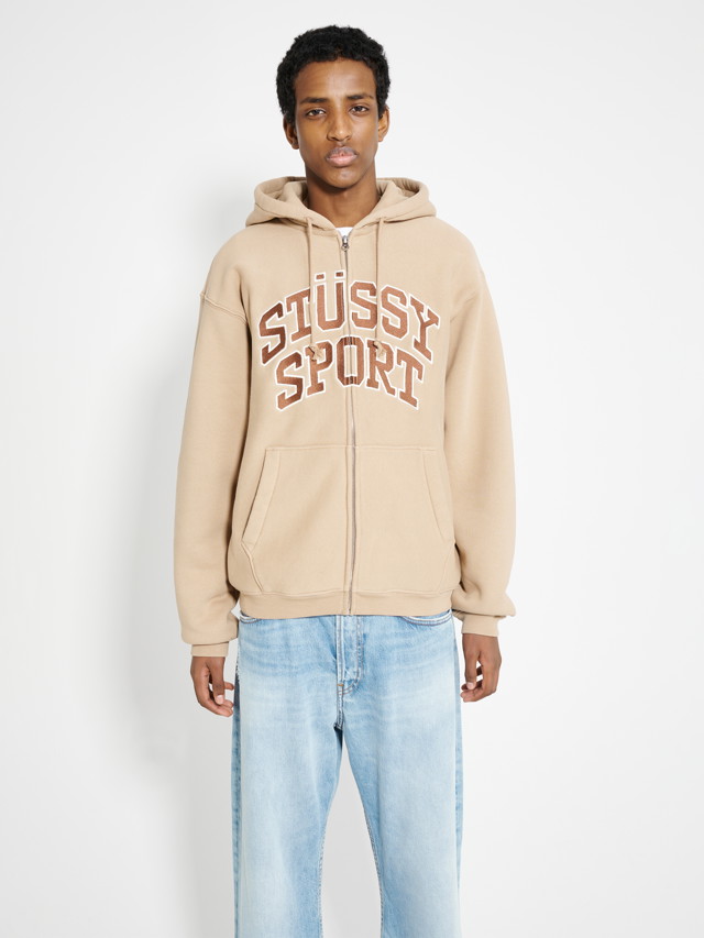 Sweatshirt Stüssy Stussy Sport Zip Hood Bézs | 118540 1005