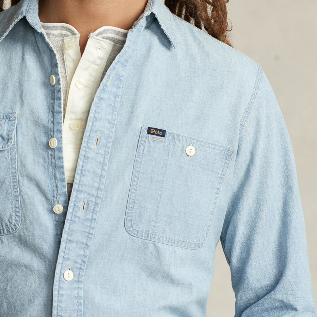 Ing Polo by Ralph Lauren Polo Ralph Lauren Cotton-Chambray Shirt - Kék | 710858585001