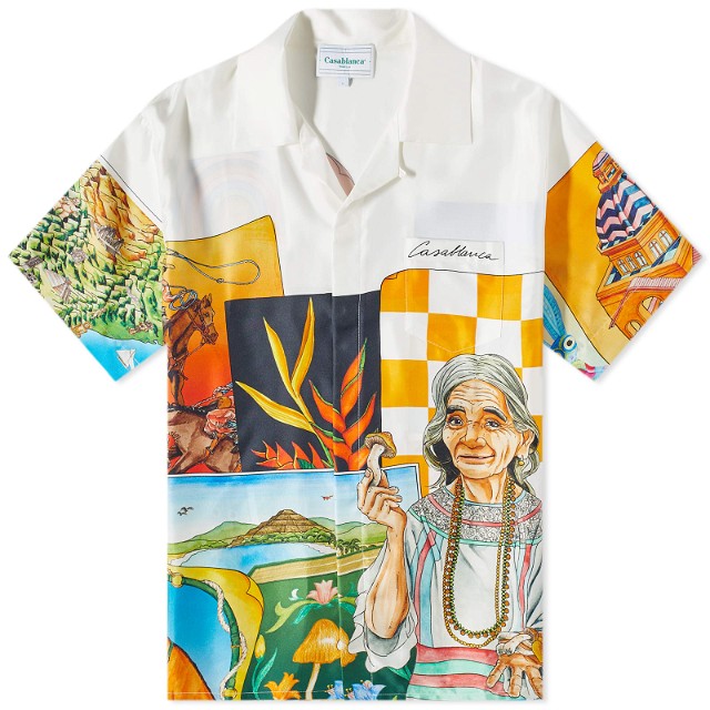 Ing Casablanca Maria Short Sleeve Silk Shirt Többszínű | MS23-SH-003-15