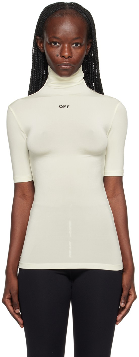 Póló Off-White Printed T-Shirt Bézs | OWAD137F23JER0010410