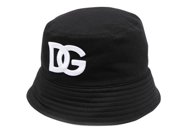 Kalapok Dolce & Gabbana Embroidered DG Bucket Hat Black/White Fekete | GH701ZFUFJV