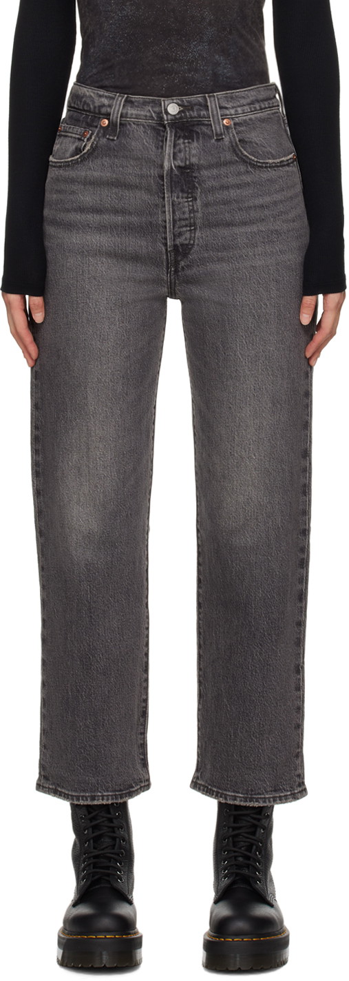 Farmer Levi's Ribcage Straight Ankle Jeans Szürke | 72693-0132