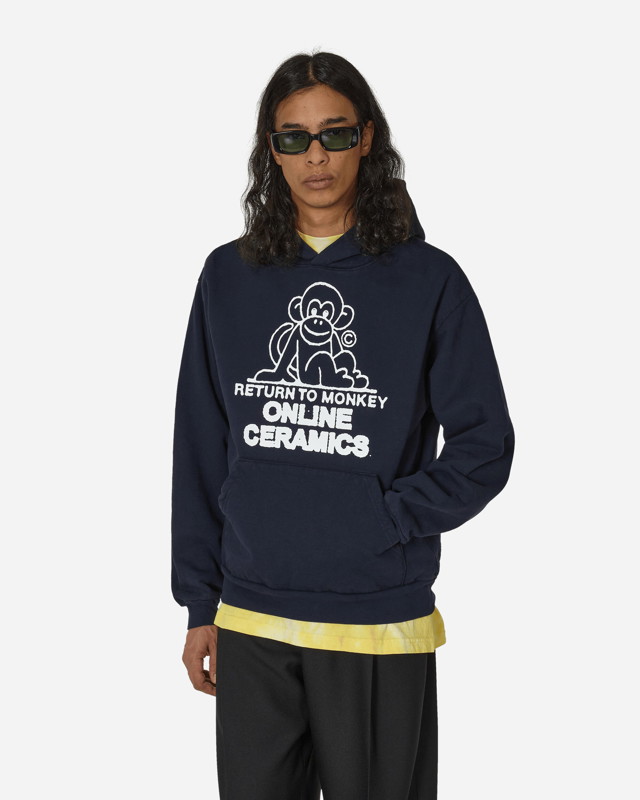 Sweatshirt Online Ceramics Return To Monkey Hoodie Navy Sötétkék | MONKEYHOODIE NAVY