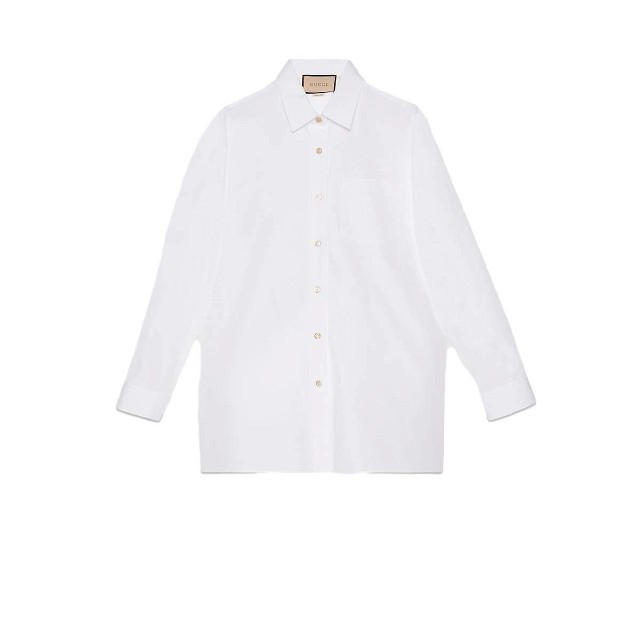 Ing Gucci Cotton Shirt Fehér | 759790 ZAOXQ 9000