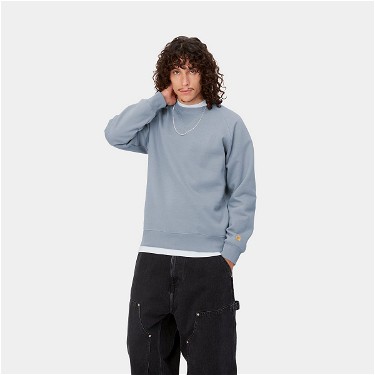Sweatshirt Carhartt WIP Chase Sweatshirt "Mirror / Gold" Kék | I026383_1R2_XX, 2
