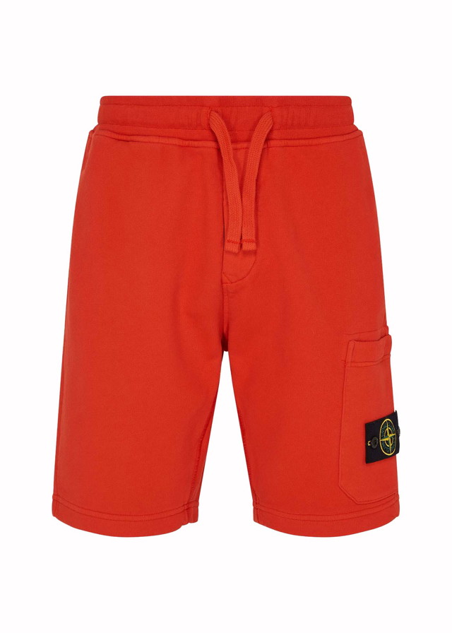 Rövidnadrág Stone Island Fleece Logo Shorts 
Piros | 791562520 V0037