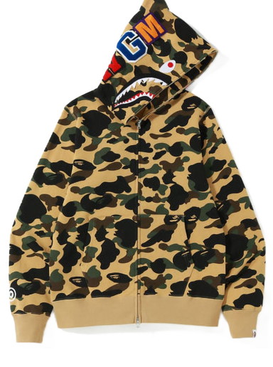 Sweatshirt BAPE 1st Camo Shark Full Zip Hoodie Hoodie Sárga | 1I20-115-004