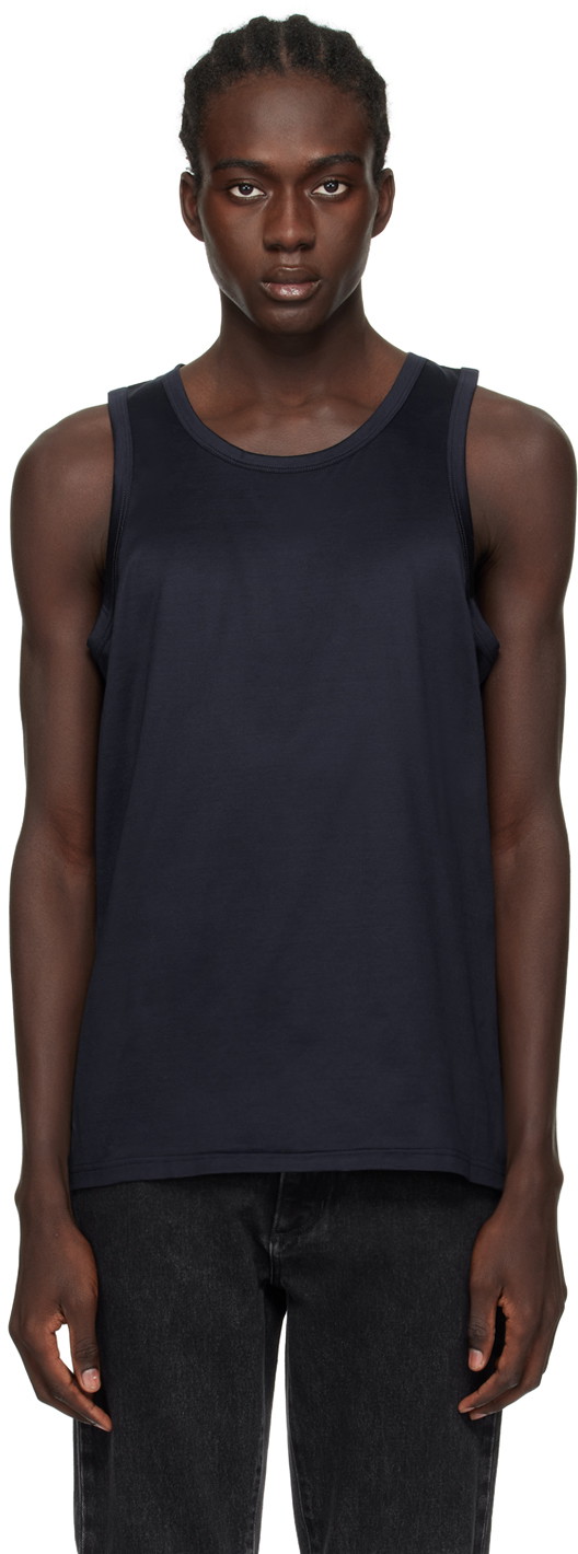 Trikók ZEGNA Scoop Tank Top Sötétkék | N2D000110-402