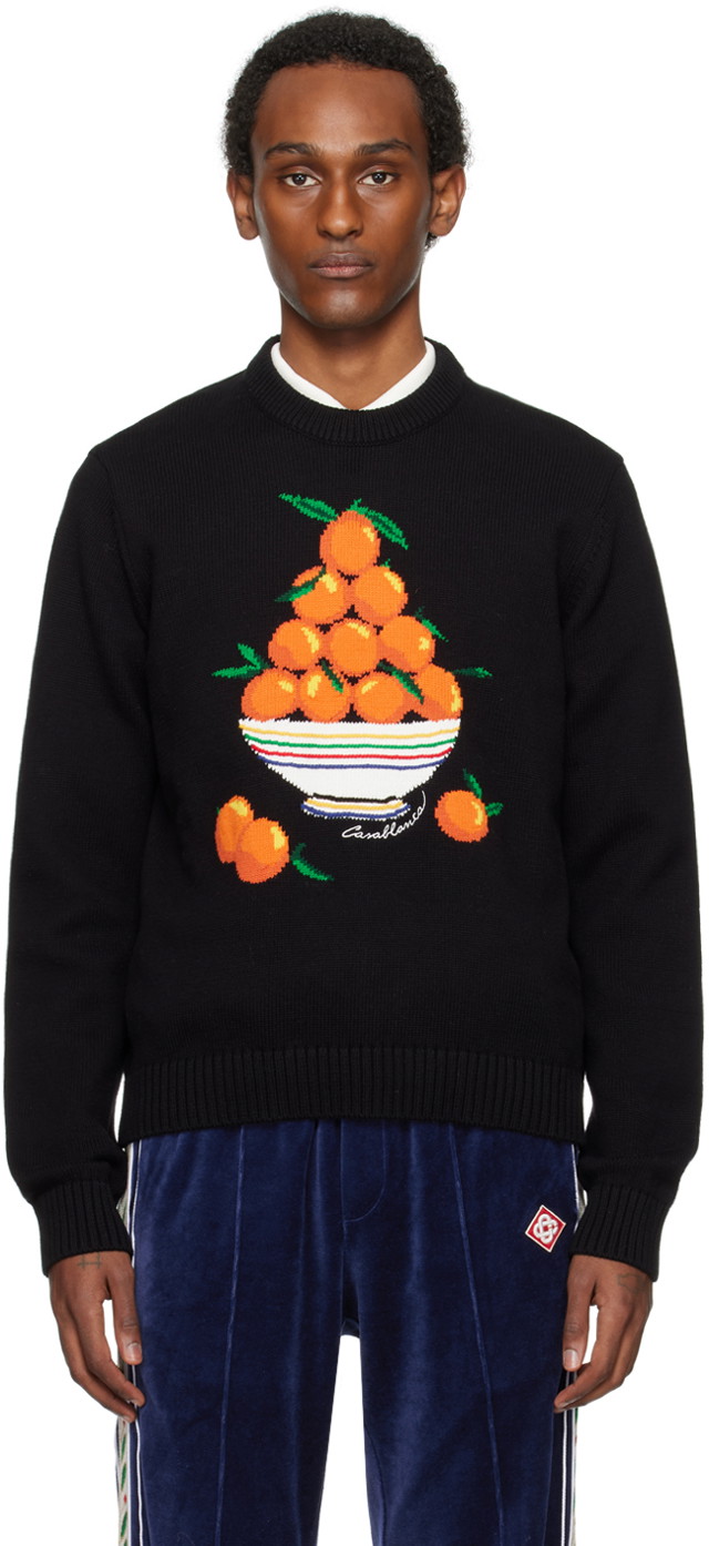 Pulóver Casablanca 'Pyramide D'Oranges' Sweater Fekete | MPS24-KW-587-01