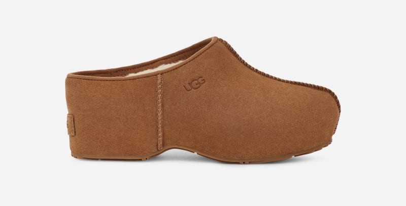 Sneakerek és cipők UGG ® Cottage Clog in Brown, Size 4, Leather Bézs | 1143834-CHE, 0