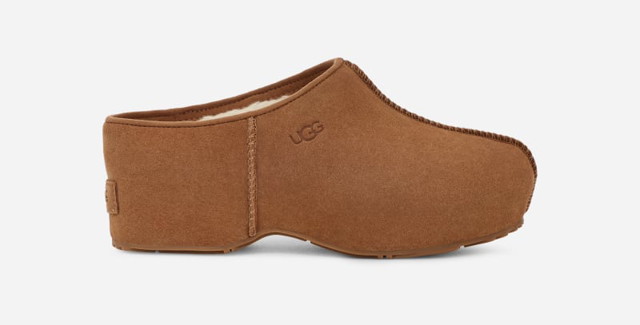Sneakerek és cipők UGG ® Cottage Clog in Brown, Size 4, Leather Bézs | 1143834-CHE