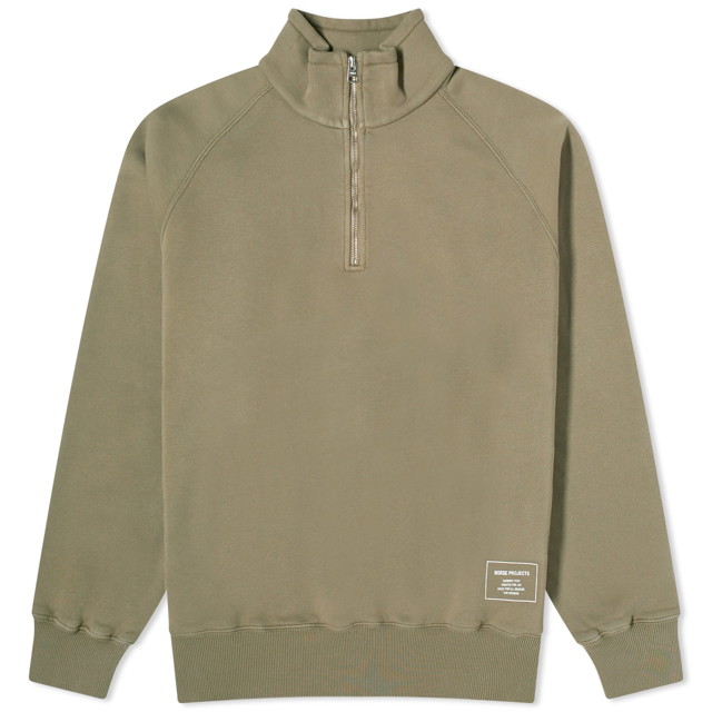 Sweatshirt NORSE PROJECTS Marten Relaxed Raglan Half Zip Sweat Zöld | N20-1361-8076