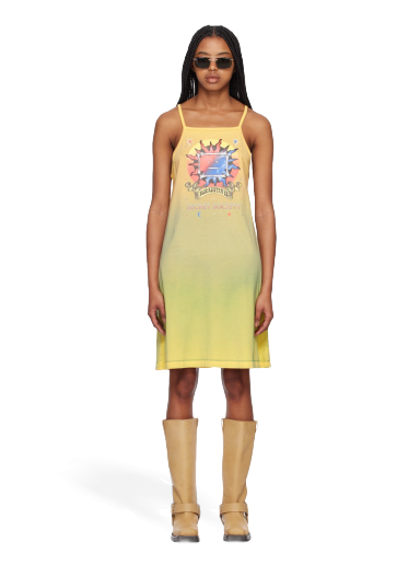 Ruha Acne Studios Printed Midi Dress Sárga | C20003-
