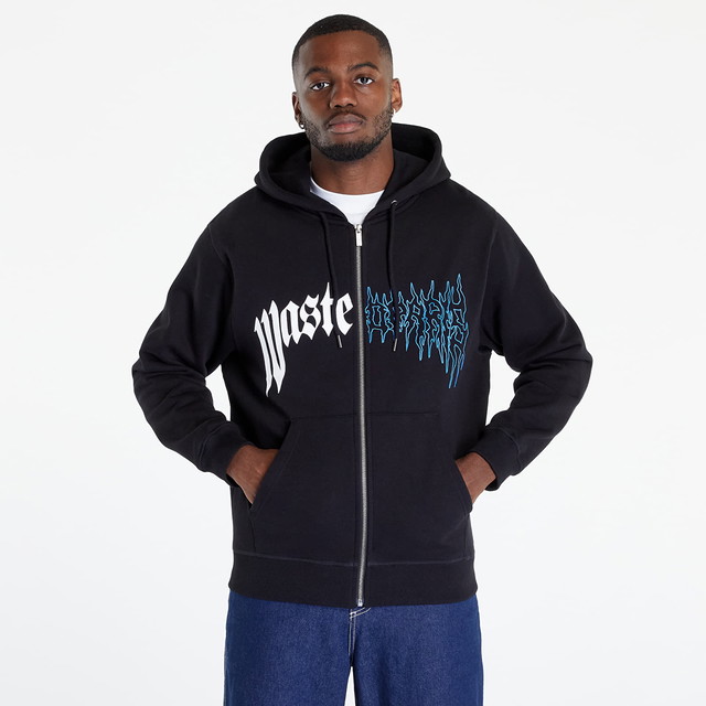 Sweatshirt Wasted Paris Hoodie Zip Dark Pitcher Black Fekete | 0399007921