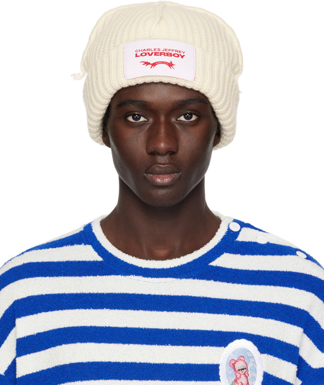 Beanie sapkák Charles Jeffrey Loverboy Label Beanie Fehér | 43130901