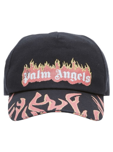 Kupakok Palm Angels Burning Logo Baseball Cap Fekete | PMLB076F22FAB0011025