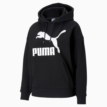 Sweatshirt Puma Classics Logo Hoodie Fekete | 530074_01, 4