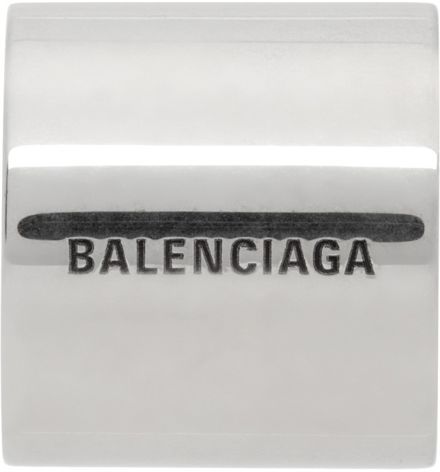 Fülbevaló Balenciaga Garage Single Ear Cuff Szürke | 770142-TZ99I-0911