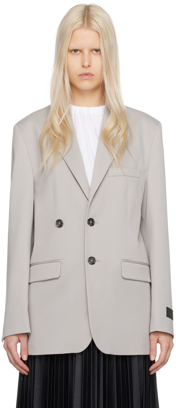 Kabátok Maison Margiela MM6 Double-Breasted Blazer Szürke | S52BN0130 S47848