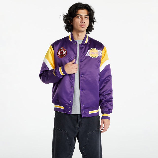 Dzsekik Mitchell & Ness NBA Heavyweight Satin Jacket Los Angeles Lakers Orgona | OJBF5516-LALYYPPPPURP