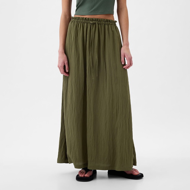 Szoknya GAP Skirt Paperbag Pull On Maxi Skirt Ripe Olive Zöld | 855128-00