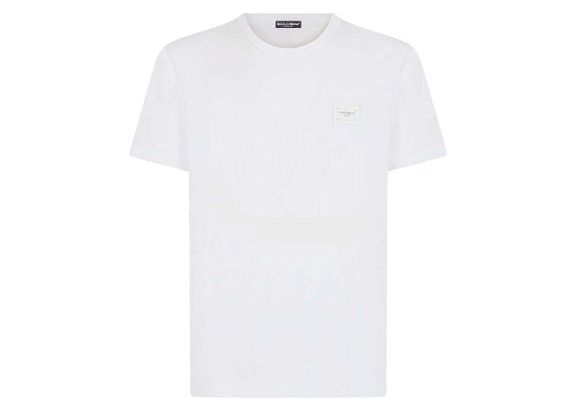 Cotton Branded Plate T-shirt White